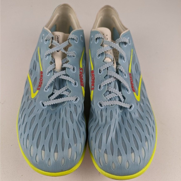 Brooks Wire 8 Unisex Blue Yellow Lightweight Spike Track Running Shoes Sz 10.5D main image 4